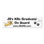 J9's K9s Graduate On Board Bumper Sticker bumper stickers