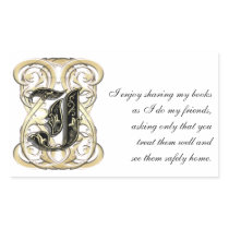 J monogram Bookplate sticker