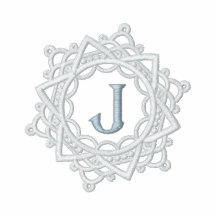 J Monogram Snowflake embroidered womens shirt Embroidered Polo Shirt