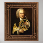 J.S. Bach with Horn Print