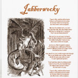 Jabberwocky Poem by Lewis Carroll (Black Adder) Greeting Cards