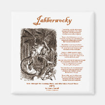 Jabberwocky Poem by Lewis Carroll (Black Adder) Refrigerator Magnets
