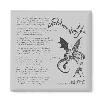 Jabberwocky Poem Fridge Magnets