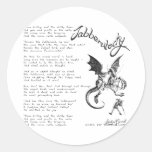 Jabberwocky Poem Round Sticker