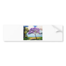 Jacaranda Tree Tropical Art Bumper Stickers