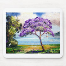 Jacaranda Tree Tropical Art Mouse Pad