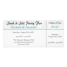 Jack and Jill Shower Ticket Style Party Custom Rack Card