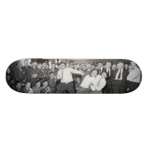 Jack Dempsey Mock Fighting Against Harry Houdini Skate Board