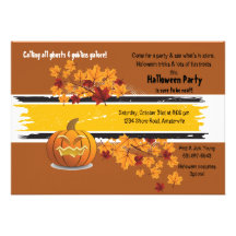 Jack-O-Lantern Autumn Invitation