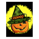 Jack-O-Lantern in Witch Hat Post Cards