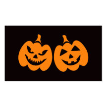 Jack o lantern pumpkin heads business card