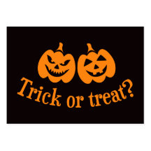 Jack o lantern trick or treat business card templates