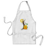 Jack o’lantern with dry tree and a moon aprons