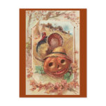 Jack O'Lantern and Turkey Vintage Thanksgiving Postcards