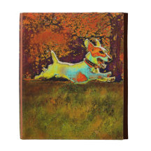jack russell in autumn ipad ase iPad folio cases