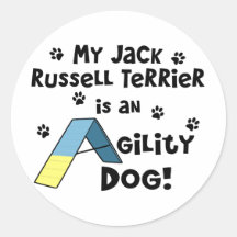 Jack Russell Terrier Agility Dog Round Sticker