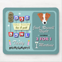 Jack Russell Terrier Bowling Tiki Night Mouse Pad