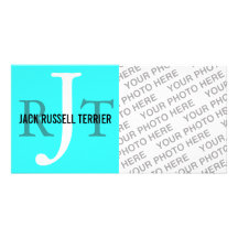 Jack Russell Terrier Breed Monogram Personalized Photo Card
