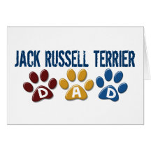 Jack Russell Terrier Dad Paw Print 1 Greeting Cards
