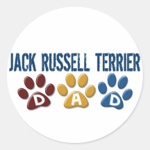 Jack Russell Terrier Dad Paw Print 1 Stickers