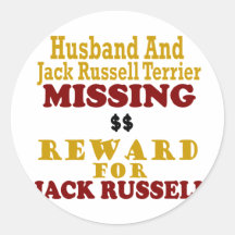 Jack Russell Terrier & Husband Missing Reward For Sticker