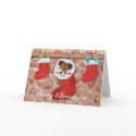 Jack Russell Terrier in a stocking cards