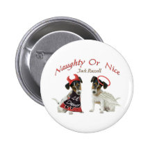 Jack Russell Terrier Naughty Or Nice Buttons