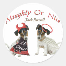 Jack Russell Terrier Naughty Or Nice Sticker