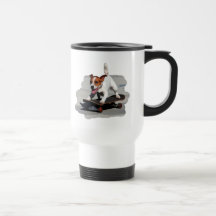 Jack Russell Terrier on Skateboard Mug