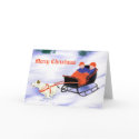 Jack Russell Terrier pulling sleigh cards