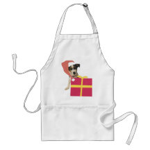 Jack Russell Terrier Santa Hat Aprons