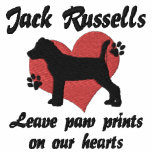 Jack Russells Leave Paw Prints Embroidered Hooded Sweatshirt