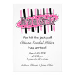 Jackpot It's A Girl Baby Announcement