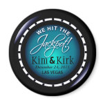 Jackpot! Vegas Newlyweds Casino Chip Magnet Favour