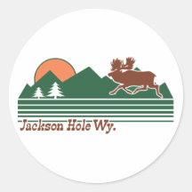 Jackson Hole Wyoming Round Stickers
