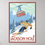 Jackson Hole, Wyoming - Skier and Tram posters
