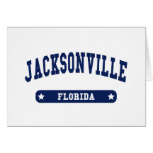 Jacksonville Florida College Style tee shirts Cards