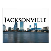 Jacksonville Skyline with Jacksonville in the Sky Postcard
