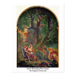Jacob Wrestling With Angel By Eugene Delacroix Post Cards