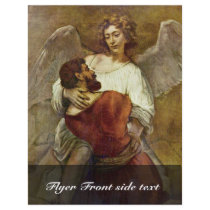 Jacob Wrestling With The Angel By Rembrandt Flyer