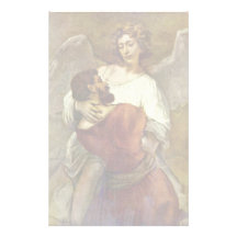 Jacob Wrestling With The Angel By Rembrandt Customized Stationery