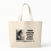 Jacqueline Kennedy Minimum Information Politeness Tote Bag