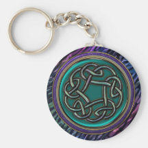 Jade Green Metal Celtic Knot Key Chain