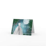 Jade Green Teal Blue Quinceanera Thank You Cards
