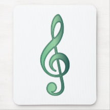 Jade Green Treble Clef Mousemat