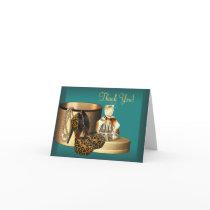 Jade High Heel Shoes Leopard Thank You Cards