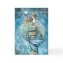Jade Moon Mermaid Greeting Card by Molly Harrison