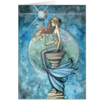 Jade Moon Mermaid Greeting Card by Molly Harrison