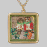 Jade Rose Owls Necklace necklaces