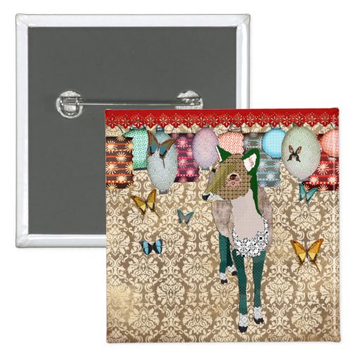 Jaded Deer Bronze Damask Button